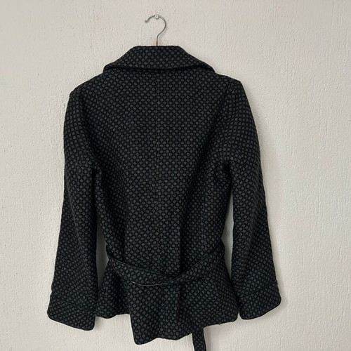Gerard Darel wool blend blazer with belt like new, black and gray