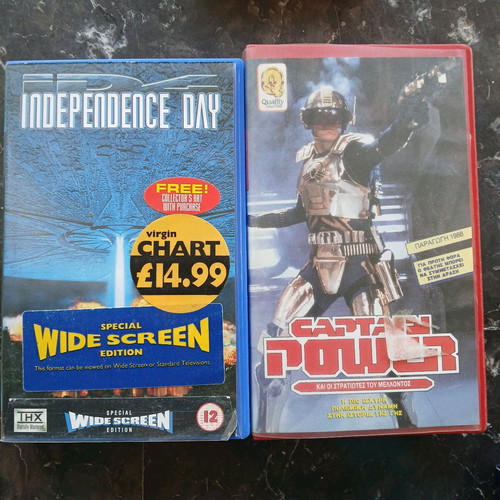 Used collectible 90's video cassettes, various themes