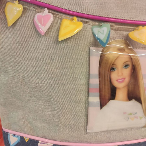 Barbie fabric shoulder bag collectible like new, multicolored