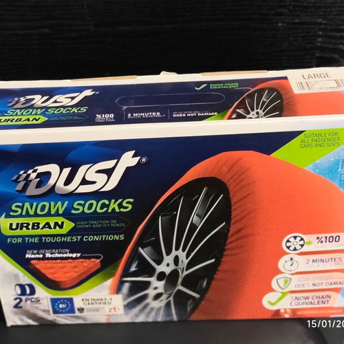 Dust Large Anti-Slip Snow Socks for Tires 2 Pieces New