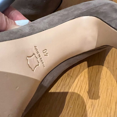 Gianvito Rossi women's peep toe gray shoes like new