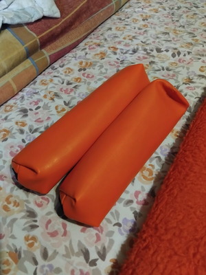 Set of orange pencil cases like new, minimal design