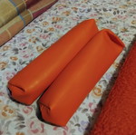 Set of orange pencil cases like new, minimal design