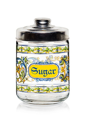 Set of 2 metal jars for coffee and sugar with lid 800ml new