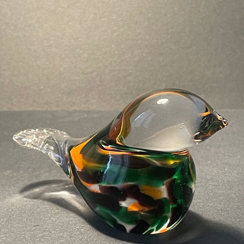Vintage Murano-style art glass bird figurine like new