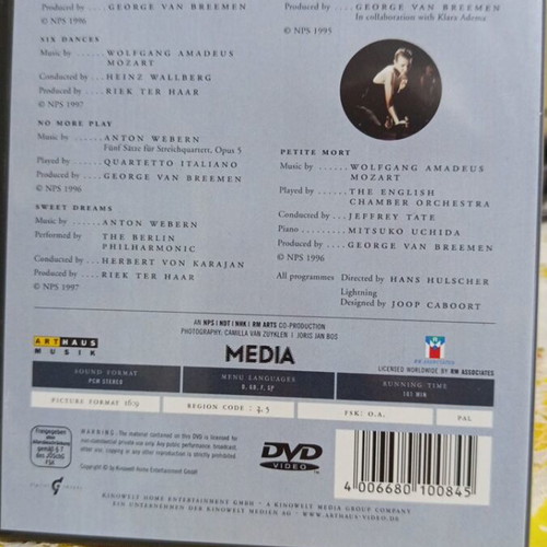 Jiri Kylian's Black and White Ballets DVD new, entechno genre