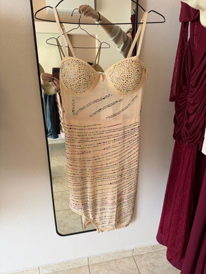 Elegant beige evening dress new, size S/M