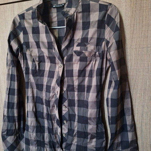 Women's checked shirt brown beige small like new