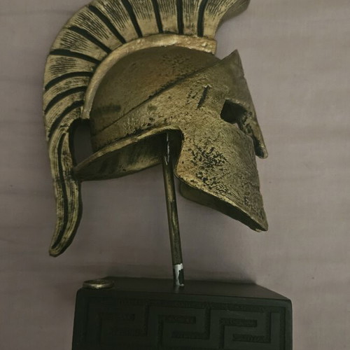 Decorative helmet made of alabaster statues like new, handmade in Greece