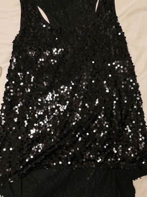 DKNY top with sequins and sporty back like new, black