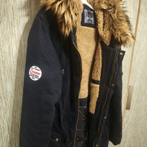 Long jacket used, dark blue, size large