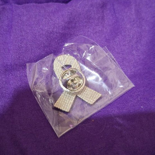 Breast cancer pin new, pink and silver