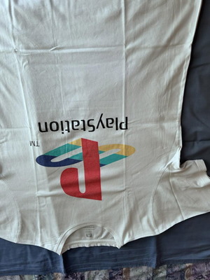 Play Station men's short-sleeve T-shirt Pull & Bear like new, white, size L