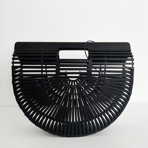 Bamboo Bag Handmade Large Size Black Color