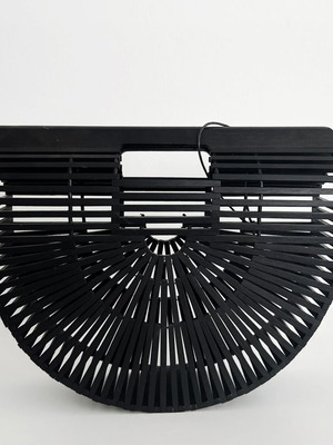 Bamboo Bag Handmade Large Size Black Color