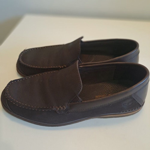 Timberland moccasins used, brown leather with OrthoLite insoles, size 42