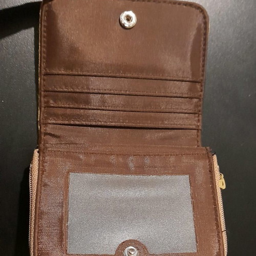 Fabric wallet unused in sand color