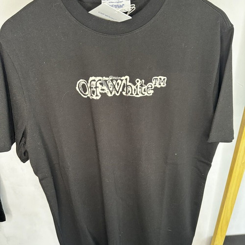 Off White T-shirt cotton black new