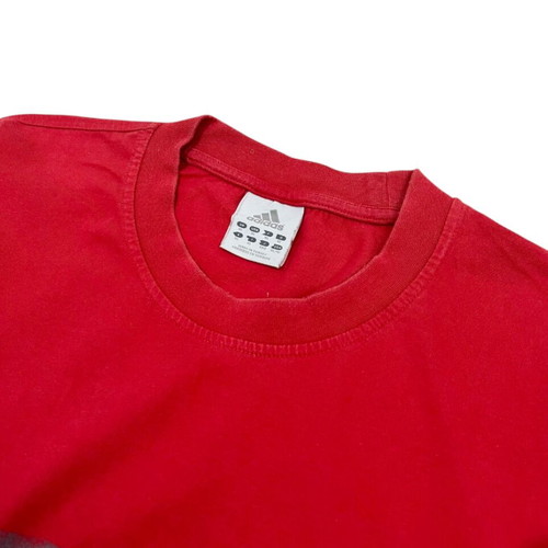 Adidas vintage men's T-shirt 2000s, red, XL
