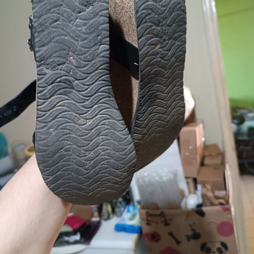 Women's black platform sandals size 38 used with cork sole
