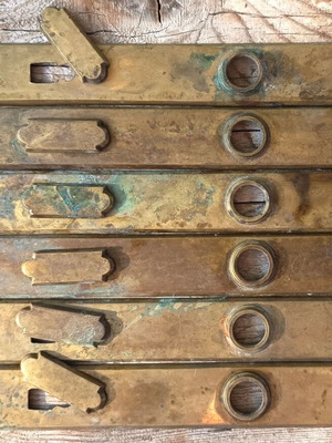 Authentic antique bronze door plates set of 12 used
