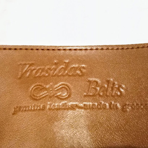 Handmade Vrasidas wide belt, genuine leather, like new, brown