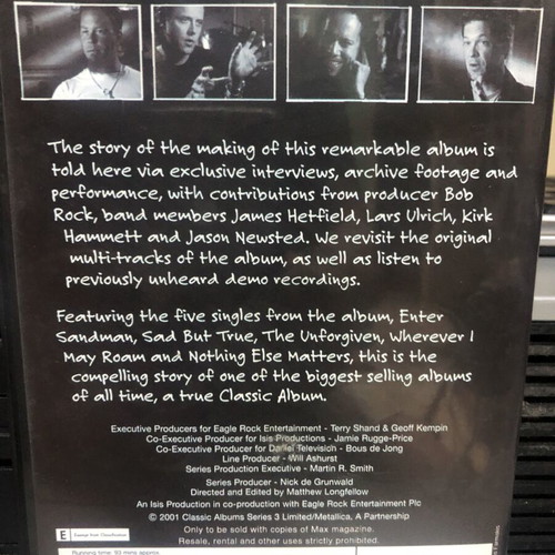 Metallica Classic Albums The Black Album DVD used, metal documentary
