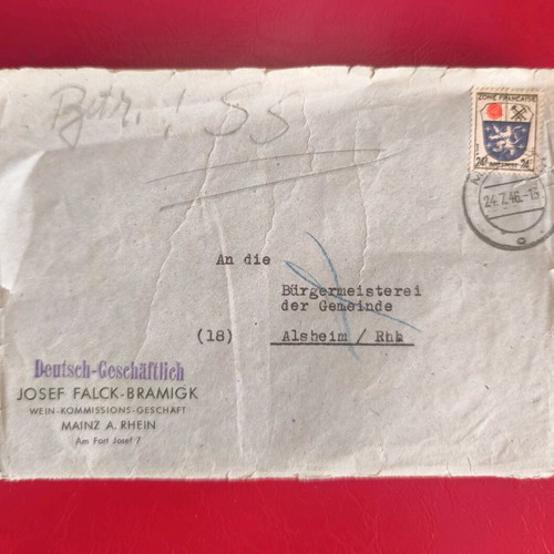 Postwar Historical Folder 1946 used with Documents and Postcard