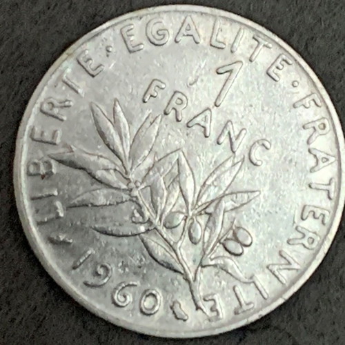 Coin France One 1 Franc 1960 used