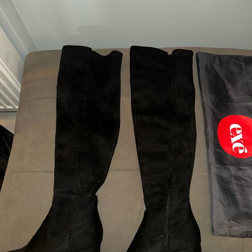 Exe over the knee boots size 36 used, black, chunky heel