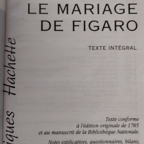 Le Mariage de Figaro book like new in French