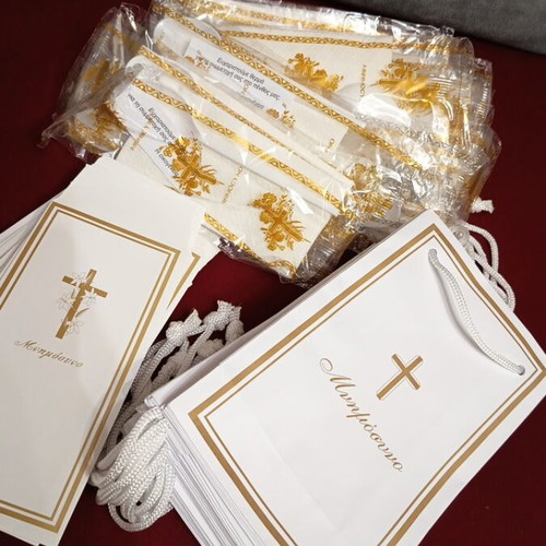 Memorial items new, set of 25 bags, 21 cover sets, 24 paper bags