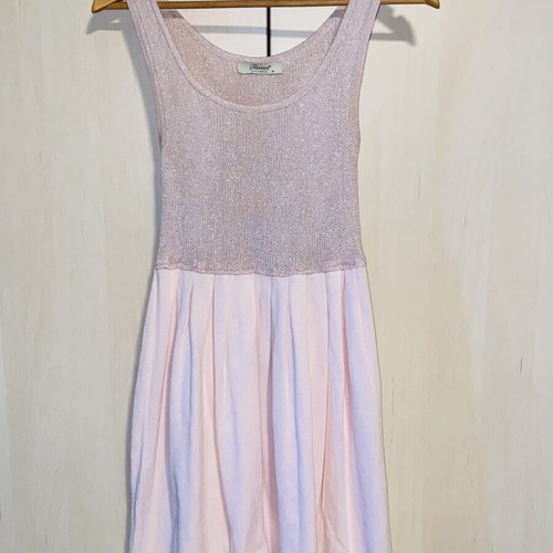 Rococo romantic sleeveless dress in soft pink, new