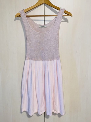 Rococo romantic sleeveless dress in soft pink, new