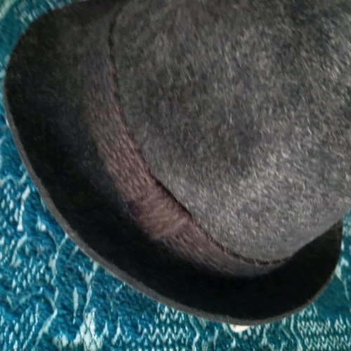 Hat lined with leather brim French vintage unique