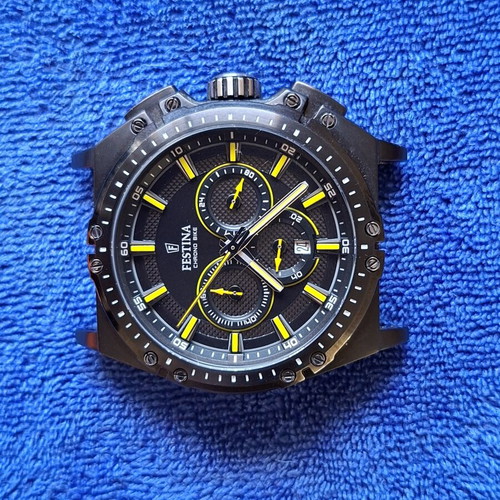 Festina F16971/3 Chrono-Bike wristwatch like new, black and yellow