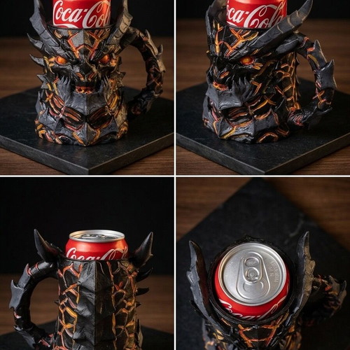 3D Printed Dragon Can Holder Hand Painted New