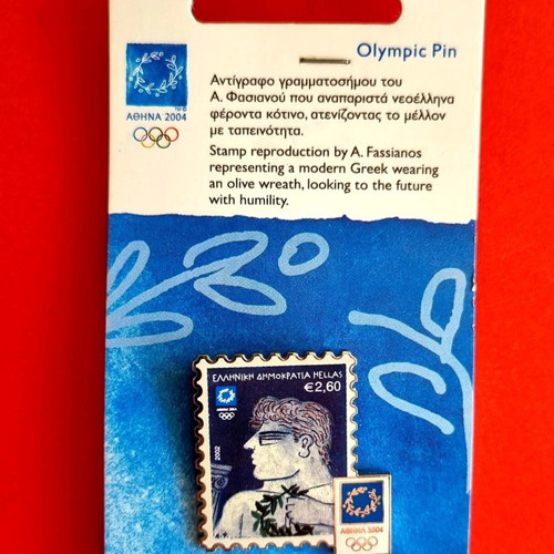 Olympic pin set of 4 Athens 2004 new, Fasianos stamp series