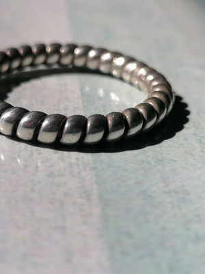 Men's silver 925 twisted ring new