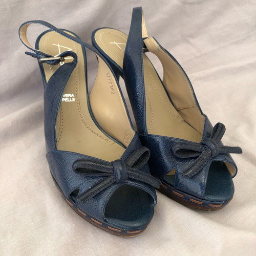 Tip Toe Blue Women's Sandals size 37 like new, Italian leather, 10cm heel