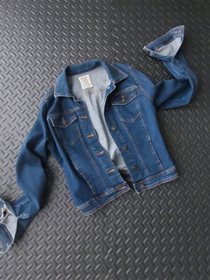 Bershka denim jacket like new, lightweight spring blue, size S