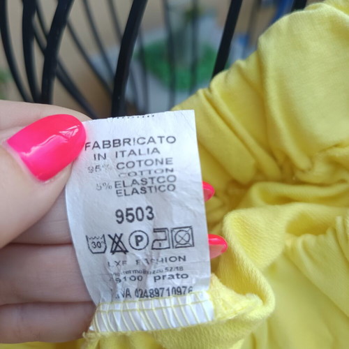 Cotton Salvari pants one size yellow new, made in Italy