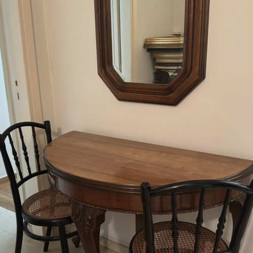 Large wooden octagonal mirror