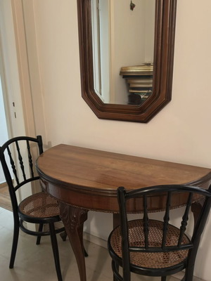 Large wooden octagonal mirror