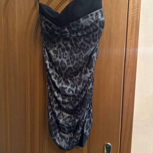 Evening dress leather strapless