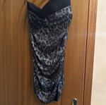 Evening dress leather strapless