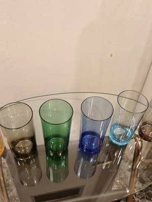 Vintage χρωματιστά ποτήρια νερού άριστη κατάσταση, 6 τεμάχια