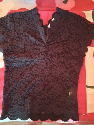 Lace blouse Celestino new, black, one size