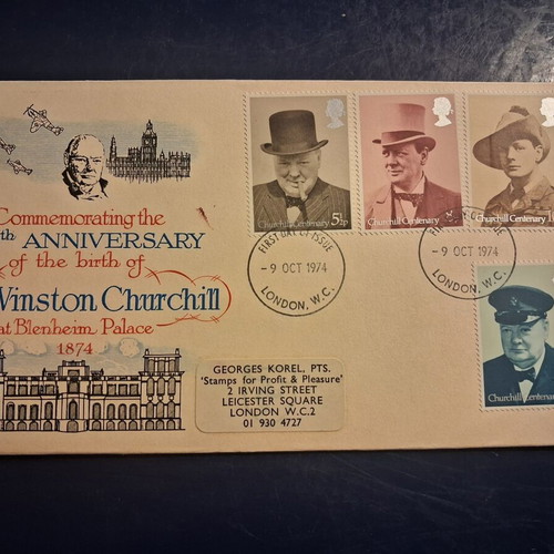 First Day Cover England 1974 commemorating Sir Winston Churchill