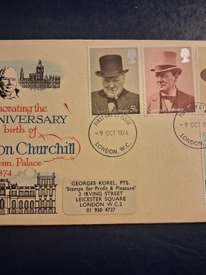 First Day Cover England 1974 commemorating Sir Winston Churchill